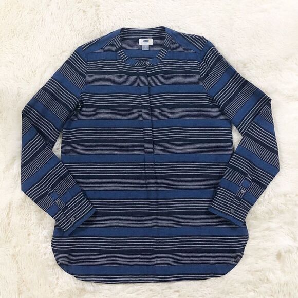 Old Navy Blue Striped Long Sleeve Top Small - Picture 1 of 7